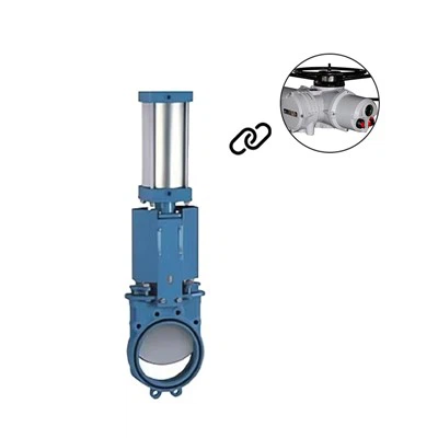 Vanne à guillotine à tige actionnée par moteur à joint en caoutchouc